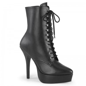 Pleaser Indulge-1020 Vegan Leather Laarzen Dames Zwart | HISLF-BE