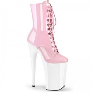 Pleaser Infinity-1020 Laarzen Dames Roze Wit | BIVSA-BE
