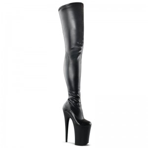 Pleaser Infinity-4000 Vegan Leather Hoge Hakken Dames Zwart | TGRIQ-BE
