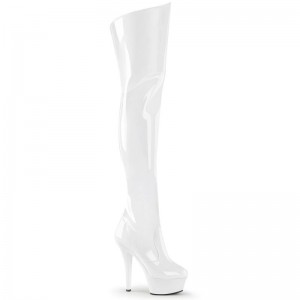 Pleaser Kiss-3010 Hoge Hakken Dames Wit | PCLTX-BE