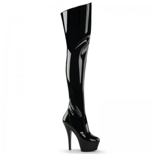 Pleaser Kiss-3010 Hoge Hakken Dames Zwart | TALHX-BE