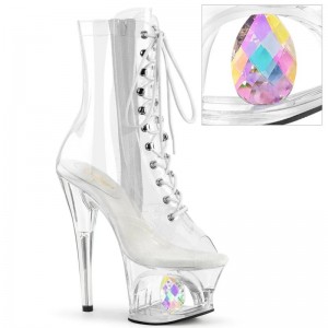 Pleaser Moon-1021C-DIA Laarzen Dames Clear | GXFZI-BE