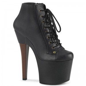 Pleaser Radiant-1005 Vegan Leather Laarzen Dames Zwart | YWERC-BE