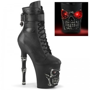 Pleaser Rapture-1020STR-LT Vegan Leather Laarzen Dames Zwart | YBPMR-BE
