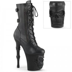 Pleaser Rapture-1047 Vegan Leather Laarzen Dames Zwart | TIKXE-BE