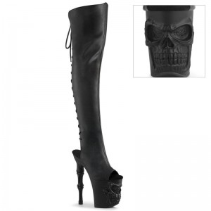 Pleaser Rapture-3019 Vegan Leather Hoge Hakken Dames Zwart | SMVDF-BE