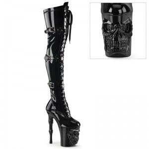 Pleaser Rapture-3028 Hoge Hakken Dames Zwart | WVSXN-BE
