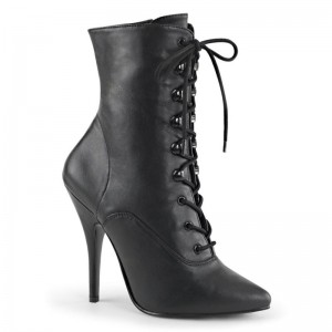 Pleaser Seduce-1020 Vegan Leather Laarzen Dames Zwart | VYWAP-BE