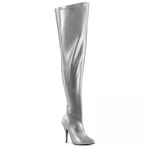 Pleaser Seduce-3000WC Hoge Hakken Dames Zilver | KQOZJ-BE