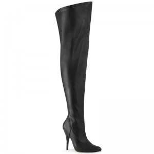Pleaser Seduce-3000WC Vegan Leather Hoge Hakken Dames Zwart | JRWLG-BE