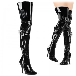 Pleaser Seduce-3019 Hoge Hakken Dames Zwart | ZLVDS-BE