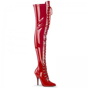 Pleaser Seduce-3024 Hoge Hakken Dames Rood | GBMKW-BE