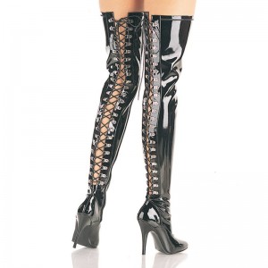 Pleaser Seduce-3063 Hoge Hakken Dames Zwart | LXFRT-BE