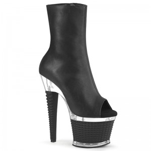 Pleaser Spectator-1012 Vegan Leather Laarzen Dames Zwart | COIQZ-BE