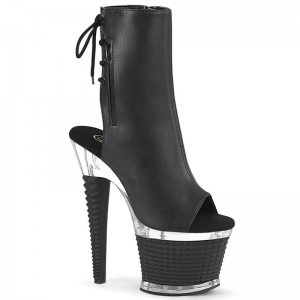 Pleaser Spectator-1018 Vegan Leather Laarzen Dames Zwart | RAKFB-BE