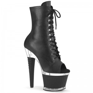 Pleaser Spectator-1021 Vegan Leather Laarzen Dames Zwart | NRWMD-BE