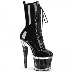 Pleaser Spectator-1040 Laarzen Dames Zwart | GRNTJ-BE