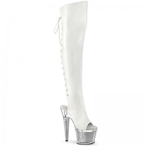 Pleaser Spectator-3019 Vegan Leather Hoge Hakken Dames Wit | KBEMG-BE