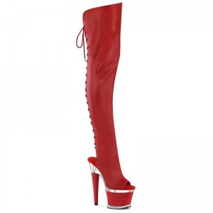 Pleaser Spectator-3030 Faux Leather Hoge Hakken Dames Rood | RFOTG-BE