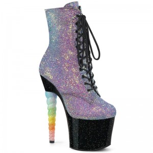 Pleaser Unicorn-1020G Laarzen Dames Paars Zwart | LYAMI-BE