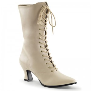 Pleaser Victorian-120 Laarzen Dames Beige | FJVUS-BE