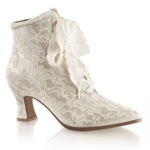Pleaser Victorian-30 Laarzen Dames Beige | QRPUH-BE