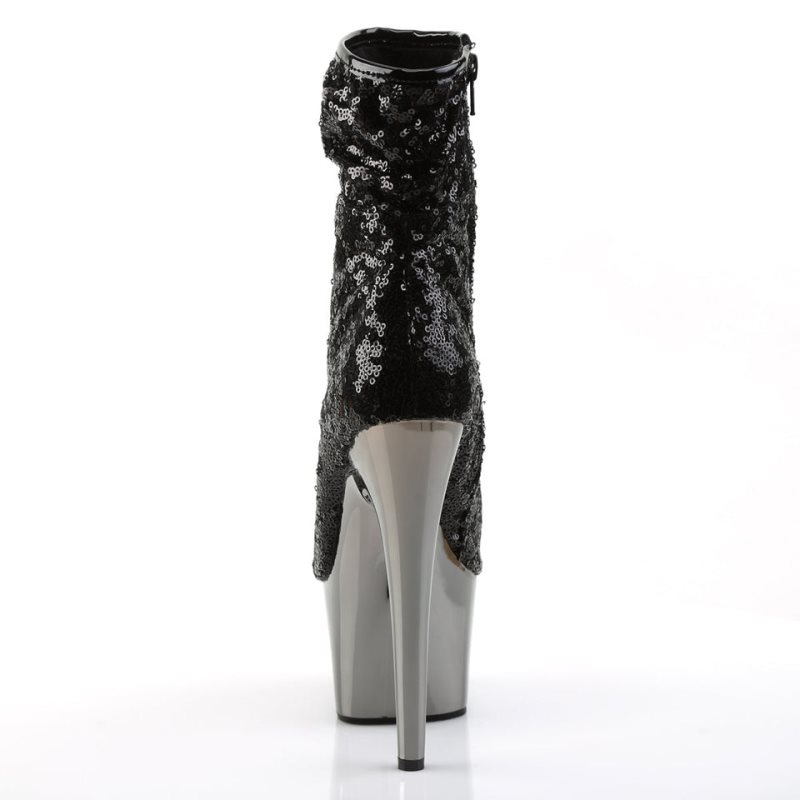 Pleaser Adore-1008SQ Laarzen Dames Zwart Grijs | HMJIS-BE