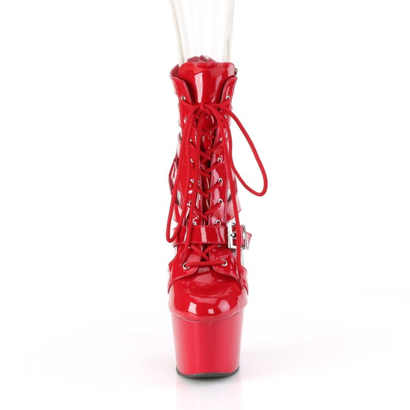 Pleaser Adore-1013MST Laarzen Dames Rood | KZTSB-BE