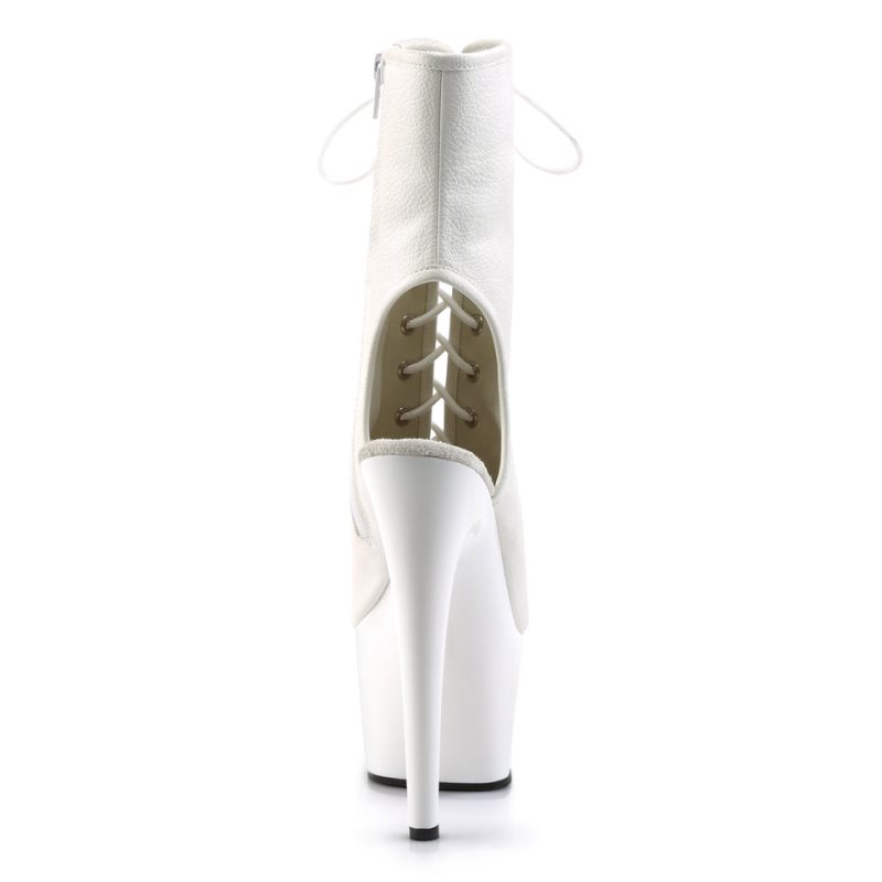 Pleaser Adore-1016 Vegan Leather Laarzen Dames Wit | XUAMW-BE