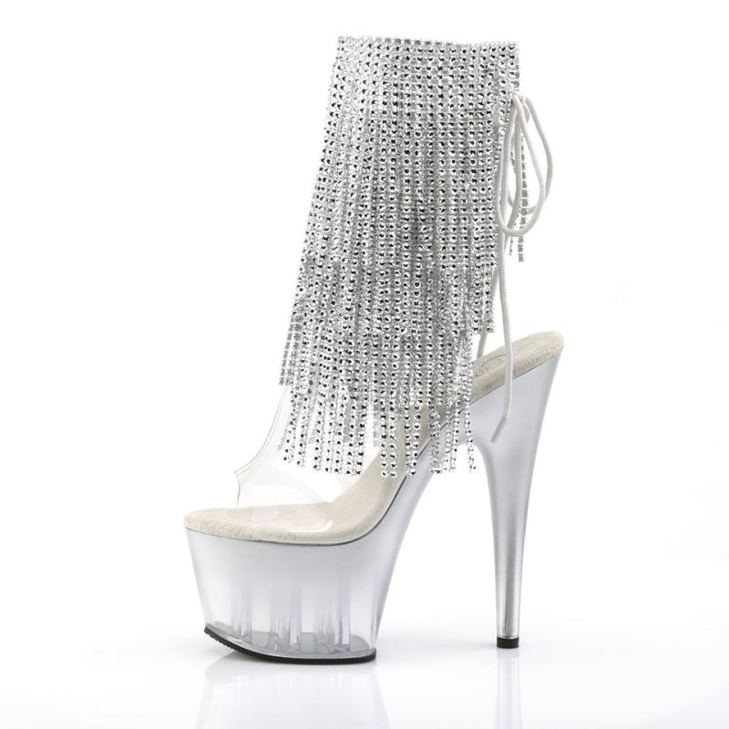 Pleaser Adore-1017RSFT Laarzen Dames Zilver | FGPUT-BE