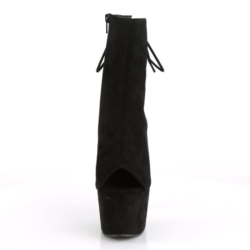 Pleaser Adore-1018FS Suede Laarzen Dames Zwart | MHRUO-BE