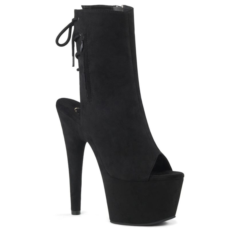 Pleaser Adore-1018FS Suede Laarzen Dames Zwart | MHRUO-BE