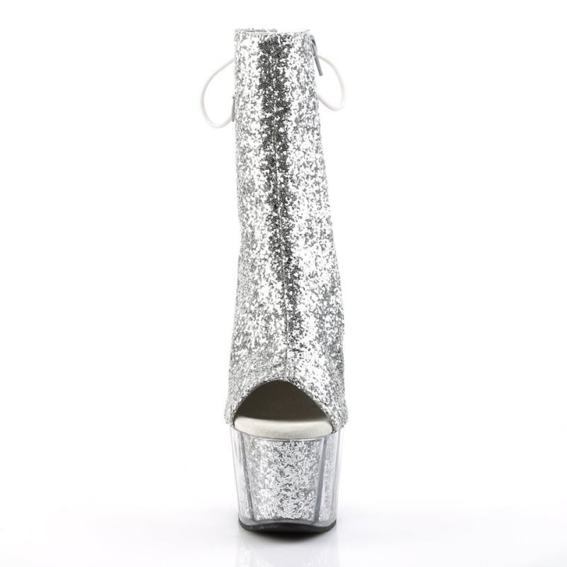 Pleaser Adore-1018G Laarzen Dames Zilver | MKDOY-BE