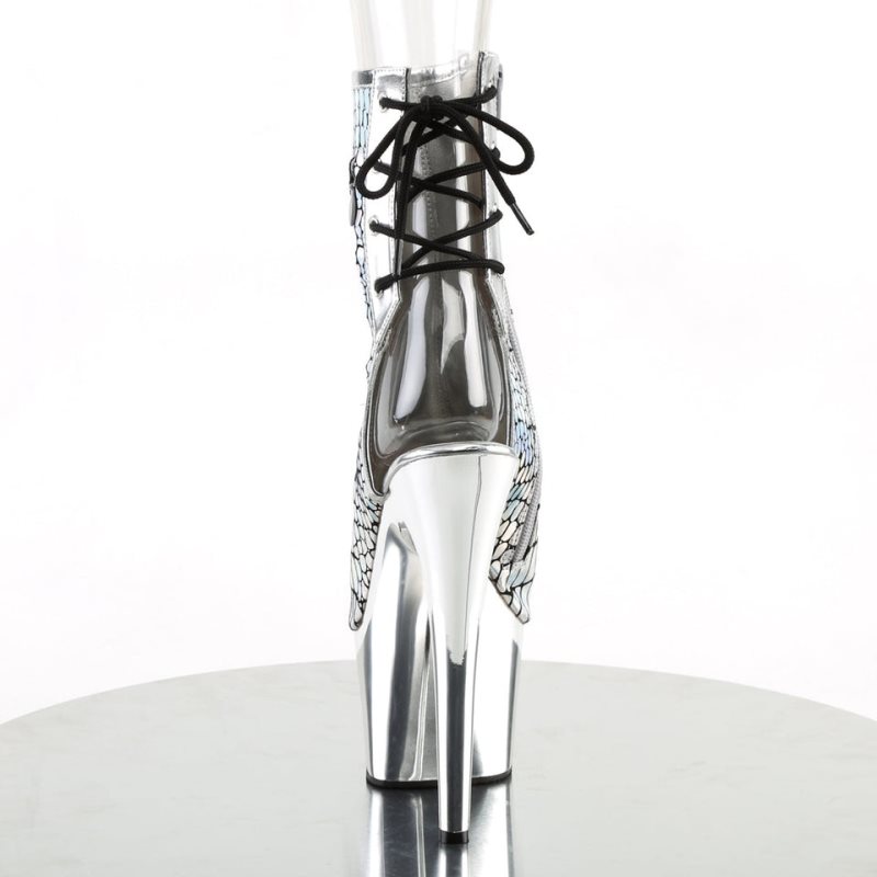 Pleaser Adore-1018HG Hologram Laarzen Dames Zilver | WAURO-BE