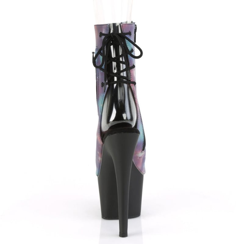 Pleaser Adore-1018REFL Laarzen Dames Paars Zwart | BOVSR-BE