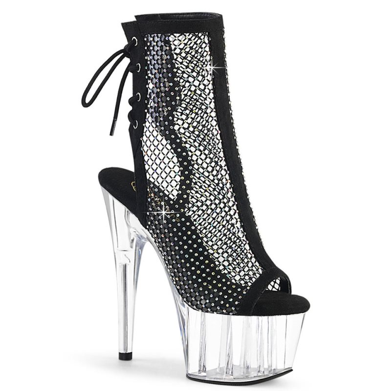 Pleaser Adore-1018RM Faux Suede Laarzen Dames Zwart | PESCB-BE
