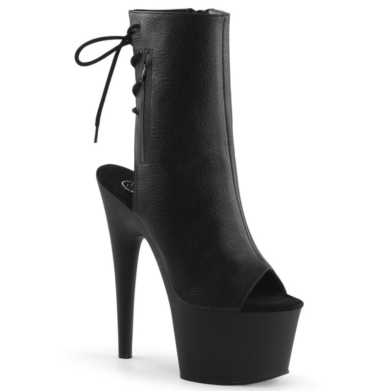 Pleaser Adore-1018 Vegan Leather Laarzen Dames Zwart | BWGCR-BE
