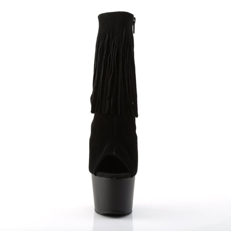 Pleaser Adore-1019 Suede Laarzen Dames Zwart | YEAWC-BE