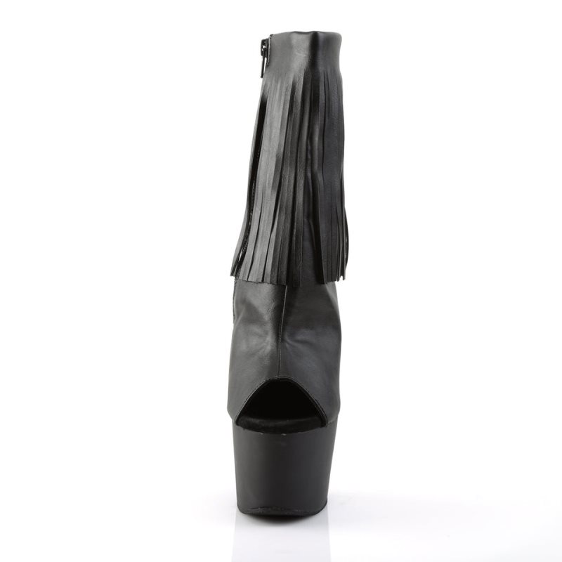 Pleaser Adore-1019 Vegan Leather Laarzen Dames Zwart | CITAO-BE
