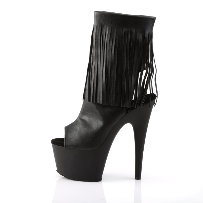 Pleaser Adore-1019 Vegan Leather Laarzen Dames Zwart | CITAO-BE