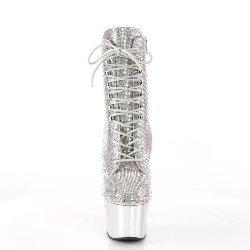 Pleaser Adore-1020CHRS Laarzen Dames Gekleurd Zilver | ABYOD-BE