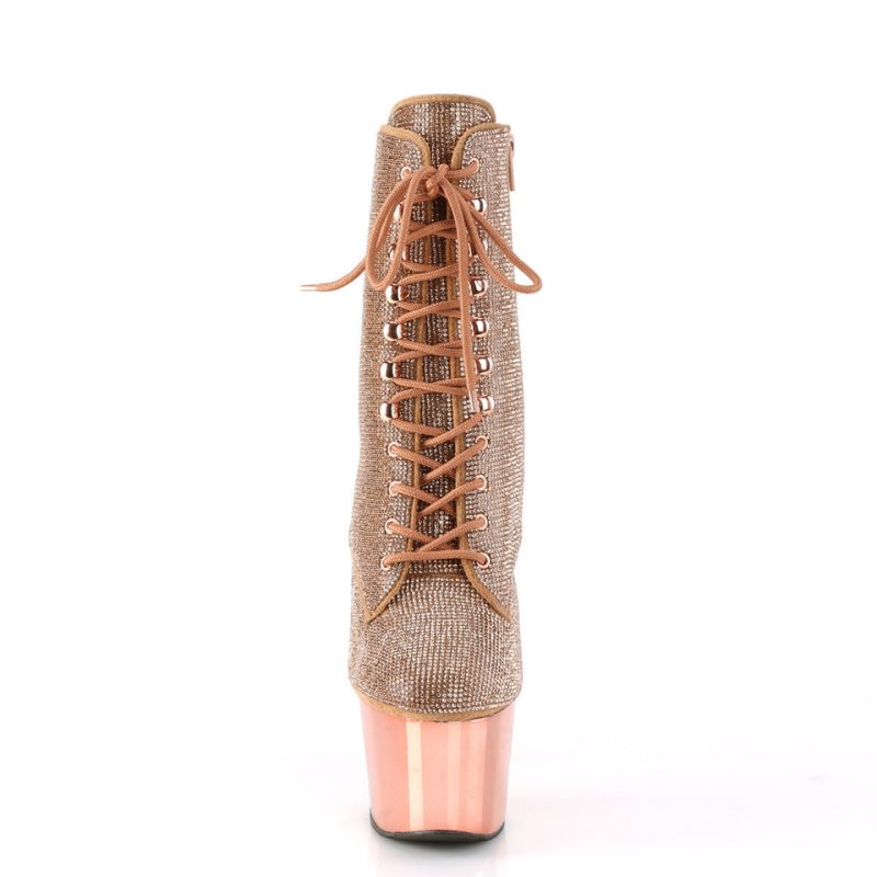 Pleaser Adore-1020CHRS Laarzen Dames Roze Goud | GPAQH-BE