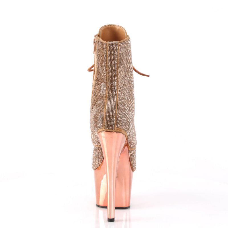 Pleaser Adore-1020CHRS Laarzen Dames Roze Goud | GPAQH-BE