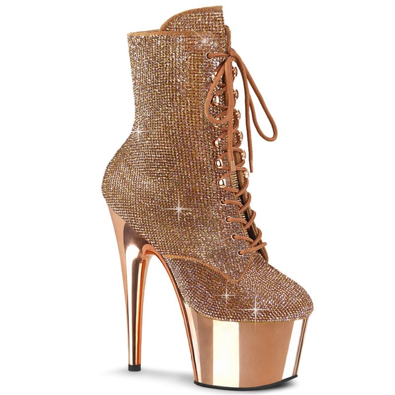 Pleaser Adore-1020CHRS Laarzen Dames Roze Goud | GPAQH-BE