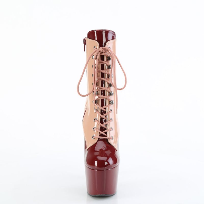 Pleaser Adore-1020DC Laarzen Dames Beige Bordeaux | HCYRP-BE