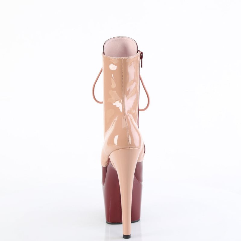 Pleaser Adore-1020DC Laarzen Dames Beige Bordeaux | HCYRP-BE