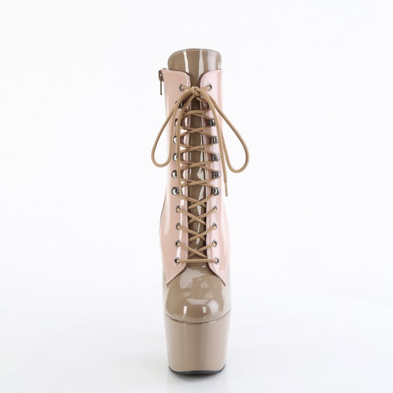 Pleaser Adore-1020DC Laarzen Dames Beige Bruin | DZYJV-BE