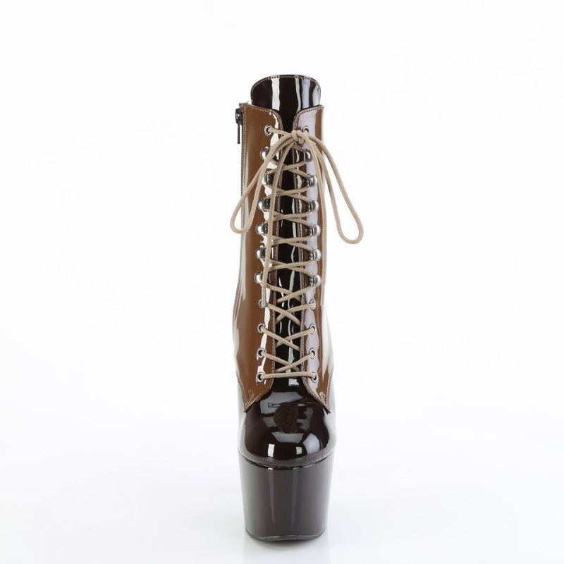 Pleaser Adore-1020DC Laarzen Dames Koffie Donkerbruin | HFBKU-BE