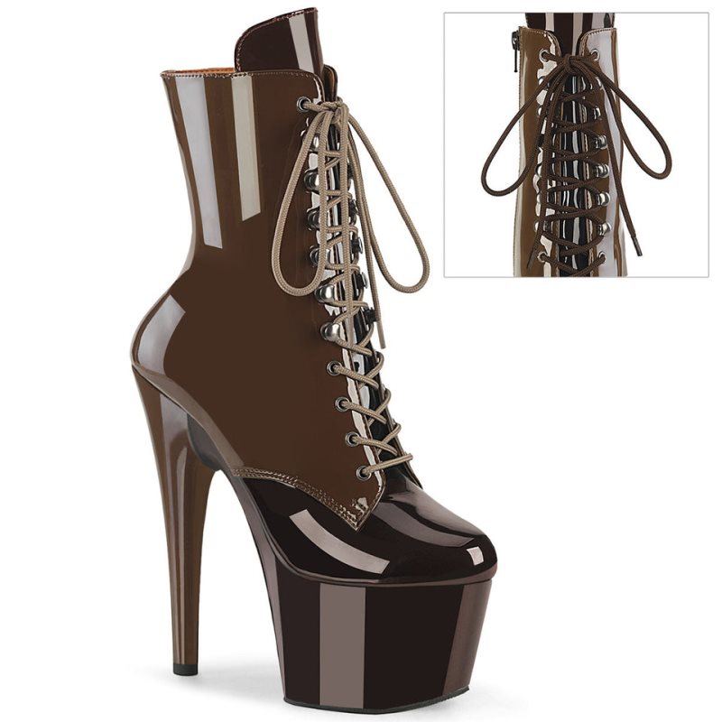 Pleaser Adore-1020DC Laarzen Dames Koffie Donkerbruin | HFBKU-BE