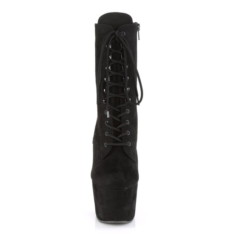 Pleaser Adore-1020FS Faux Suede Laarzen Dames Zwart | TXYZM-BE